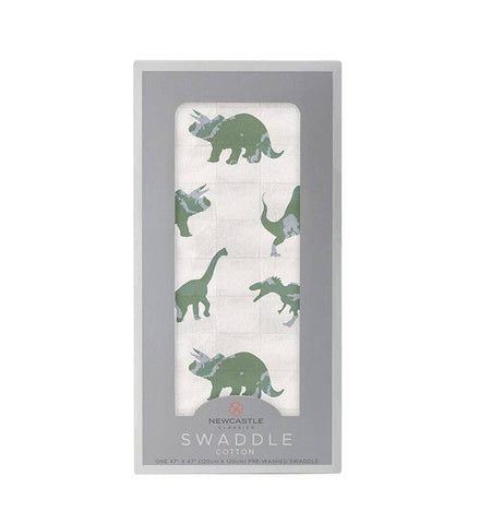 Granite Green Dinosaurs Cotton Swaddle