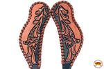 Hilason Horse Spur Strap American Leather Brown Floral