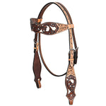 Western Horse Headstall Breast Collar Leather Brown: Headstall and breast plate