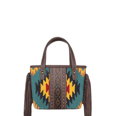 MW1172-923 Montana West Aztec Tapestry Small Tote/Crossbody