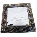 Screw Back Concho 1.5 In Silver Crystals Square Bling Saddle: Set of 2