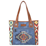 MW1210-8317 Montana West Aztec Jean Denim Tote