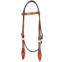 Hilason Leather Horse Browband Headstall Working Tack Brown