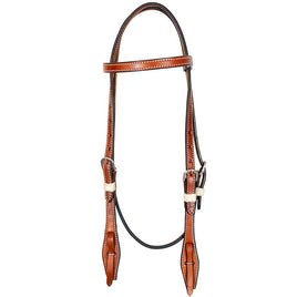 Hilason Leather Horse Browband Headstall Working Tack Brown