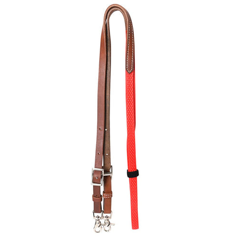 8 Ft Horse Western Leather Rubber Grip Barrel Reins