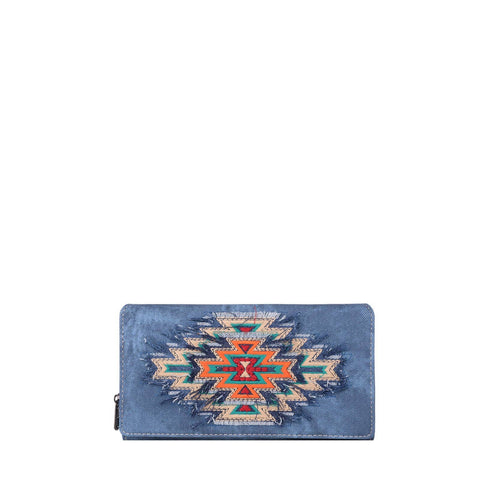 MW1210-W010 Montana West Aztec Collection Jean Denim Wallet