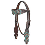 Western Horse Headstall Breast Collar Leather Brown: Headstall