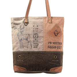 TOTE Leather Upcycled Canvas Ladies Bag Standard LB416