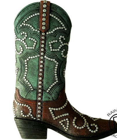 Green Studded Boot Wall Decor