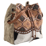 BUCKET BAG Cowhide Canvas Ladies Bag 13x13 LB270