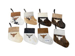 Mini Cowhide Christmas Stockings-