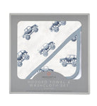 Indigo Monster Trucks Cotton Hooded Towel and Washcloth Set