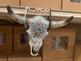 Blue & Silver Cowskull