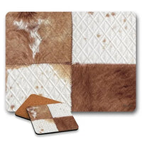 Soul cow hide corked back placemats and coasters