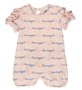 112329295 Wrangler Baby Girl Short Sleeve TRUE COWGIRL Bodysuit - Pink