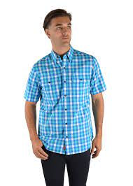 Thomas Cook Mens Parnell Check S/S Shirt (T2S1110033) Blue/Aqua Summer 2022