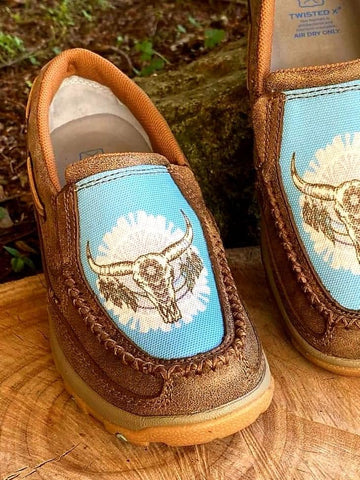 Twisted x light blue cow skull moc