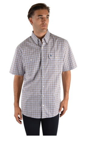 Thomas Cook Mens Brae Check S/S Shirt (T2S1110032) Tan/Blue