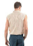 MENS HALF PLACKET LIGHT COTTON SLEEVELESS SHIRT HCP1103002