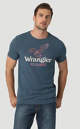 WRANGLER EAGLE LAND OF THE FREE T-SHIRT IN MIDNIGHT NAVY