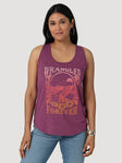 Wrangler Retro Women's Rich Berry with Wild & Free Sunset Racer Back Tank Top