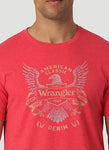 WRANGLER AMERICAN CLASSIC EAGLE T-SHIRT IN RED HEATHER