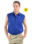 MENS HALF PLACKET LIGHT COTTON SLEEVELESS SHIRT HCP1103002